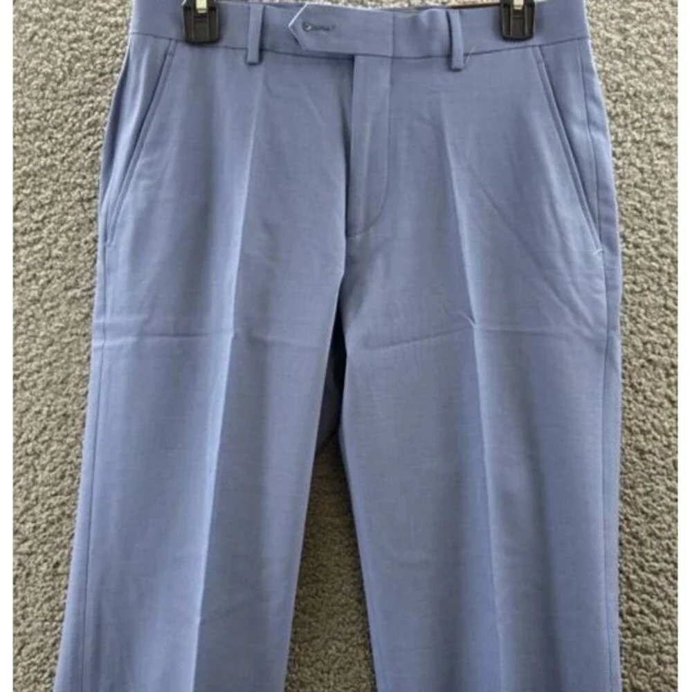 Bar III Wool Blend Slim-Fit Suit Pants Men's 29X30 Light Blue Button Closure